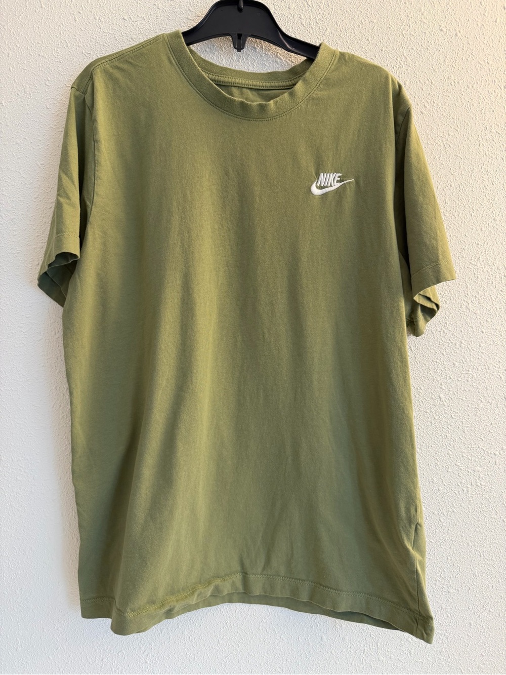 Nike Olive Green Short Sleeve Logo Tee - White Swoosh